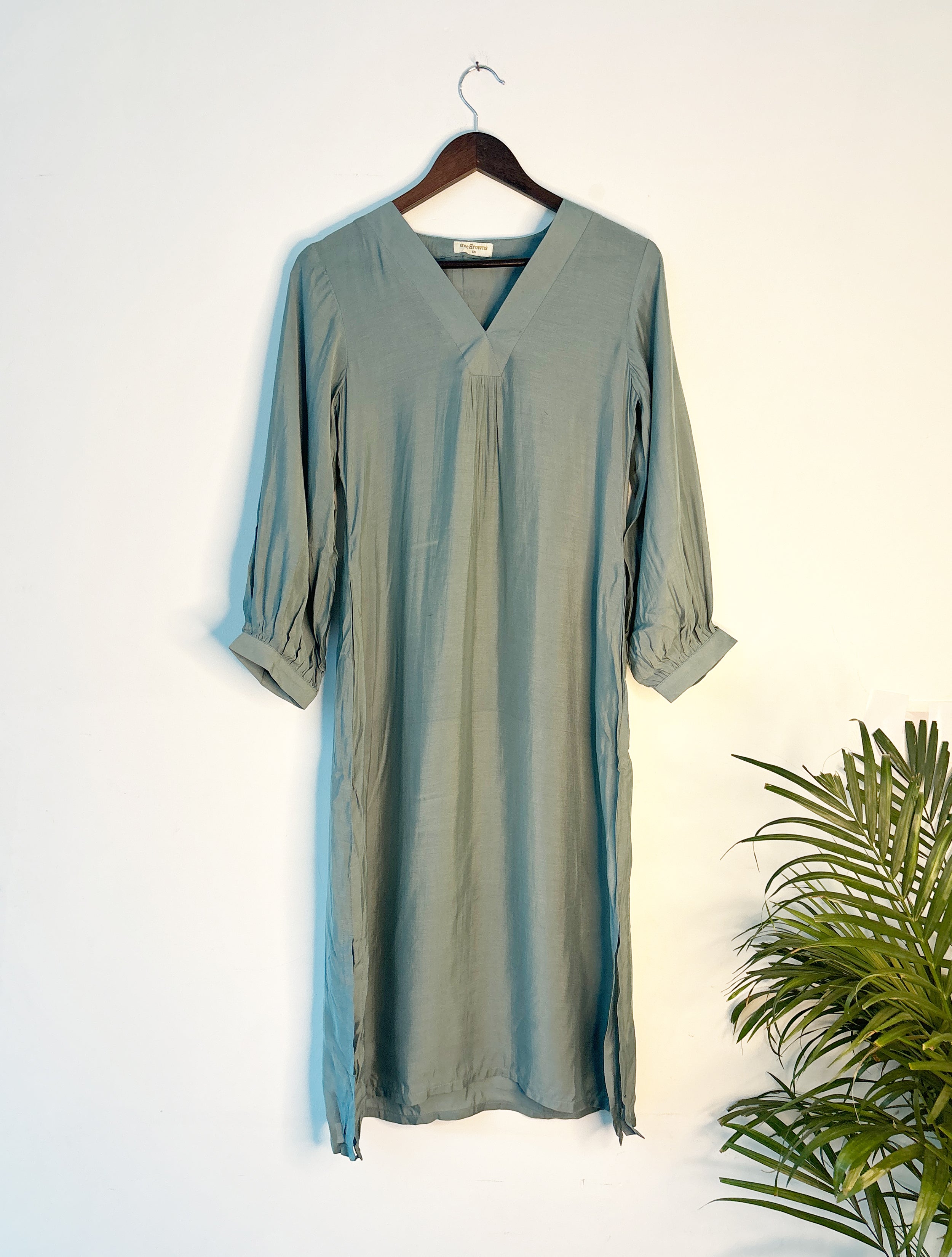 trueBrowns Light Blue Modal Kurta - Distacart