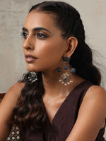 Thumbnail for trueBrowns Silver Tone Chandbali Earrings - Distacart