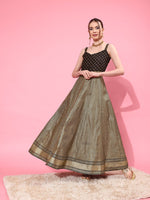 Thumbnail for Ahalyaa Chevron Printed Maxi Ethnic Dress - Distacart