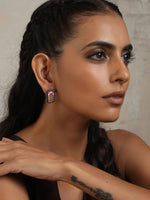 Thumbnail for trueBrowns Silver Tone Handpainted Stud Earrings - Distacart