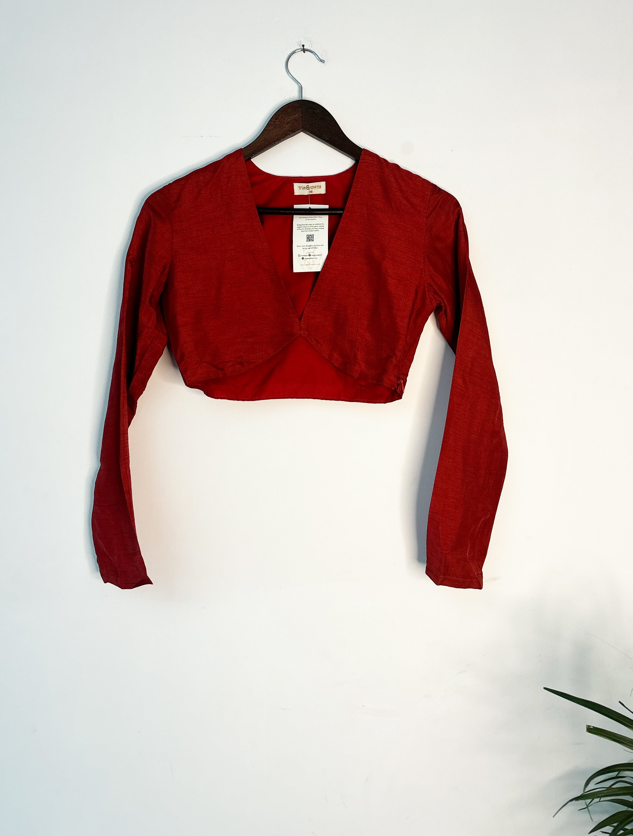 trueBrowns Rust Silk Blouse - Distacart