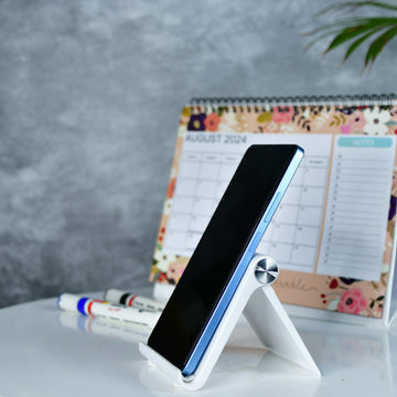Sowpeace Trendy Adjustable Silver Tablet Stand with White Hinges - Distacart