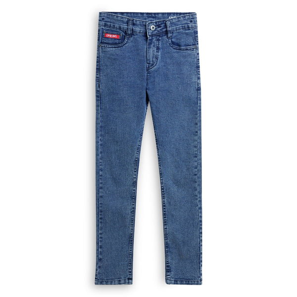 Chilins Boys Slim Mid Rise Cotton Confortable Blue Jeans