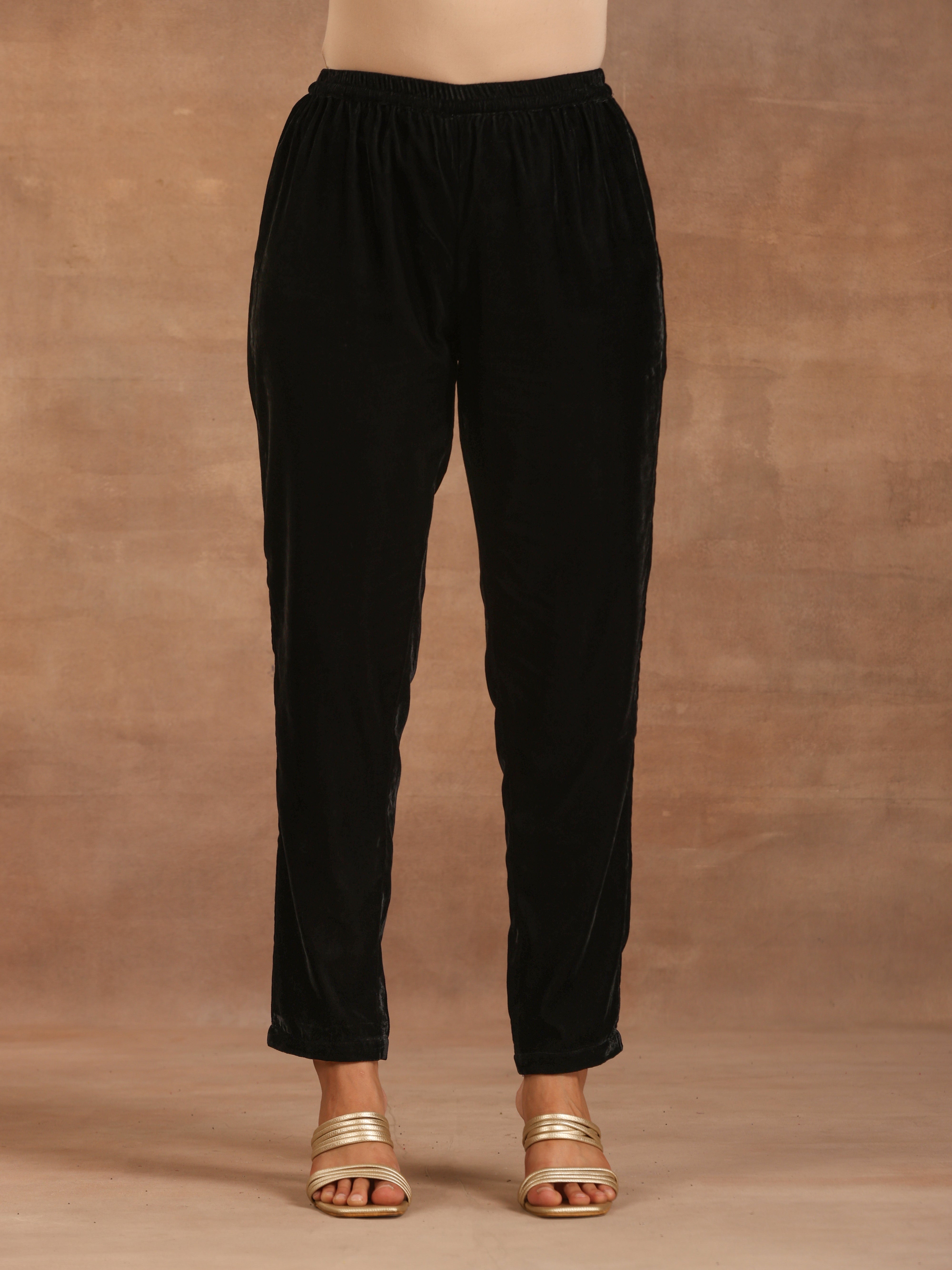 trueBrowns Black Velvet Pant - Distacart