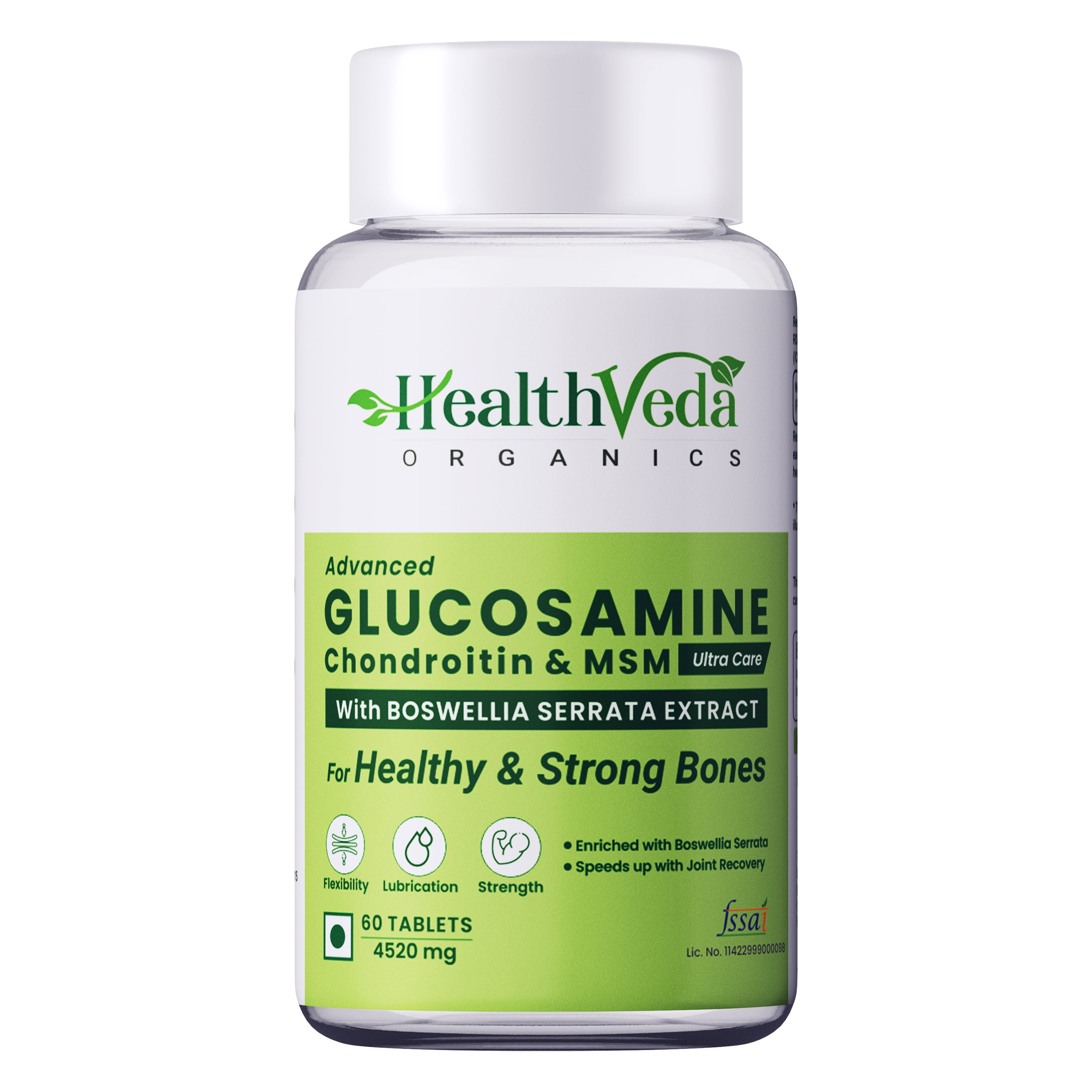Health Veda Organics Plant Based Glucosamine Chondroitin & MSM Tablets - Distacart