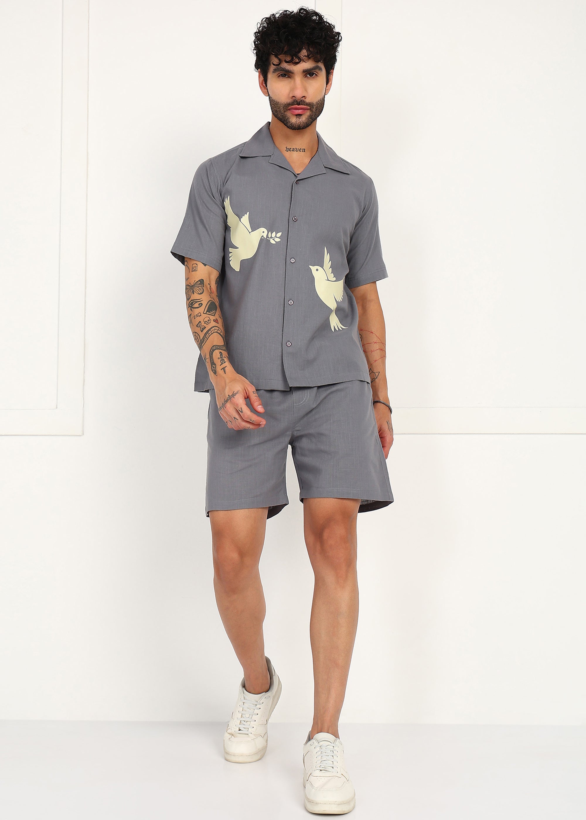 Fabmade Slate Dove Linen Co-Ord Set - Distacart