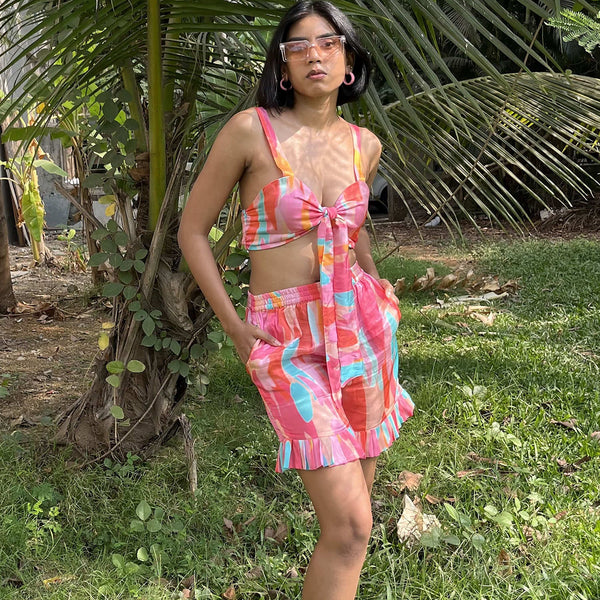 Noroke Modal satin Marble Print Co-Ord Set Women - Distacart