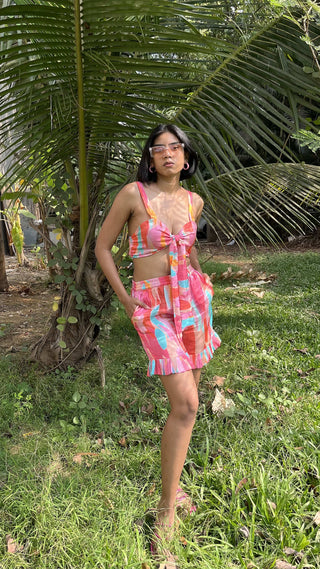 Noroke Modal satin Marble Print Co-Ord Set Women - Distacart