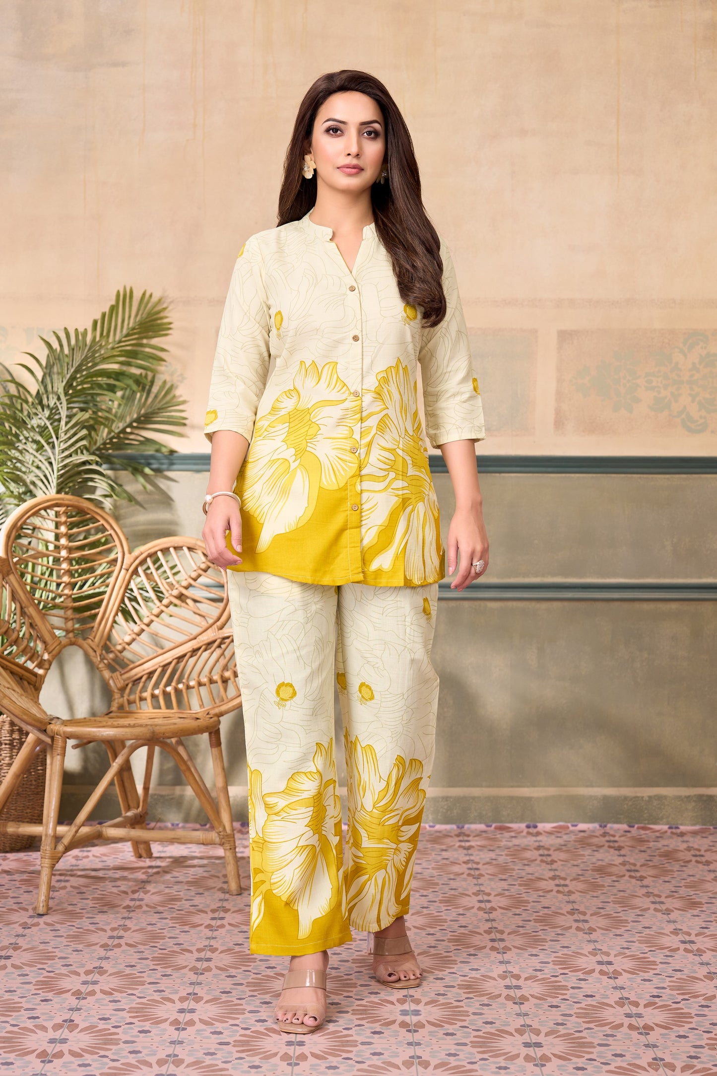 Anaita Yellow Stylish Readymade Co-Ords Set - Dista