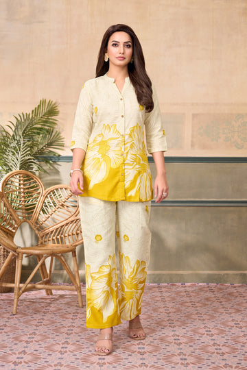 Anaita Yellow Stylish Readymade Co-Ords Set - Dista
