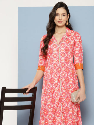 Ahalyaa Women Ethnic Motifs Printed Regular Gotta Patti Kurta with Palazzos - Distacart