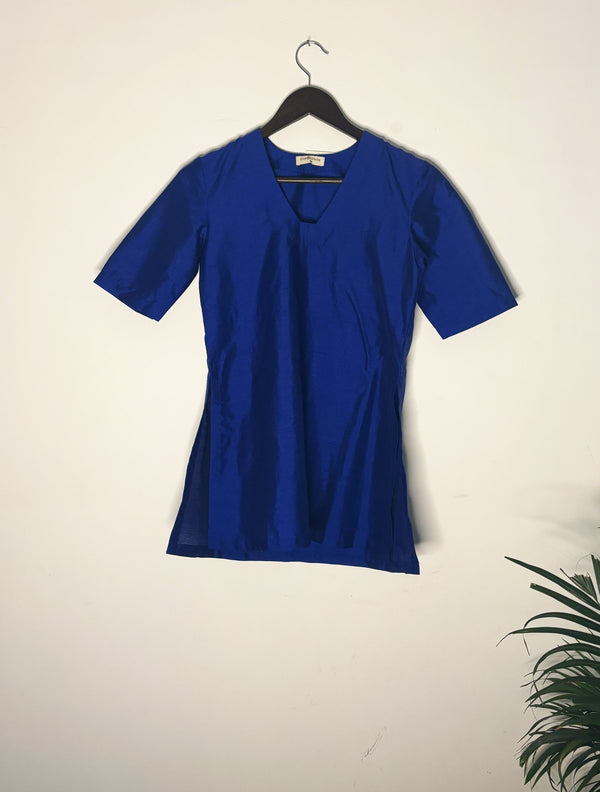 trueBrowns Blue Metallic Top