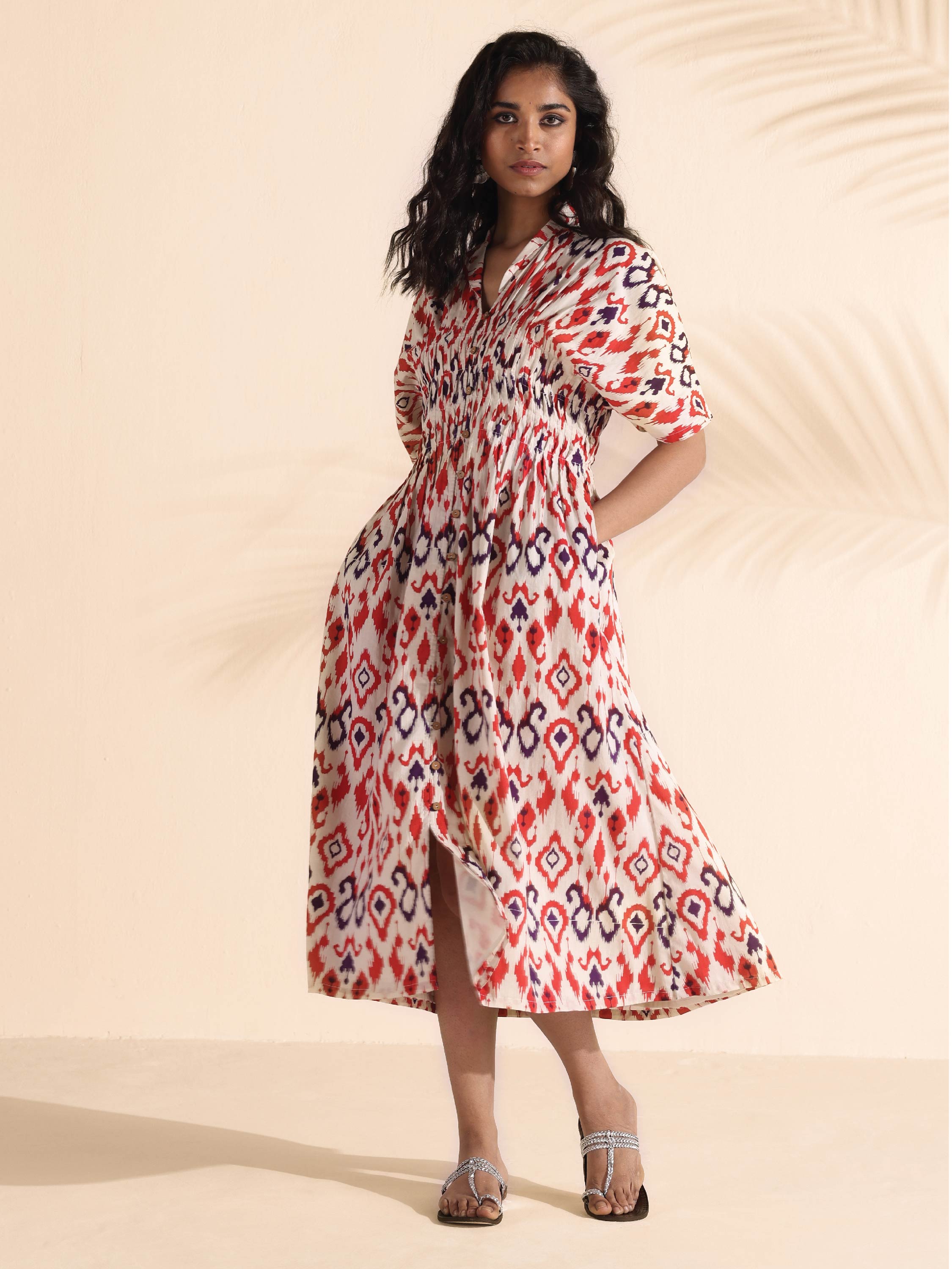 trueBrowns Carrot Cotton Ikat Dress - Distacart