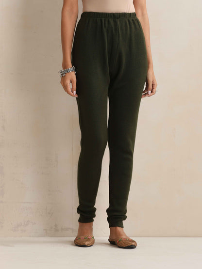 trueBrowns Green Woollen Leggings - Distacart