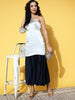 InWeave One Shoulder Satin Top In Silver Colour - Distacart