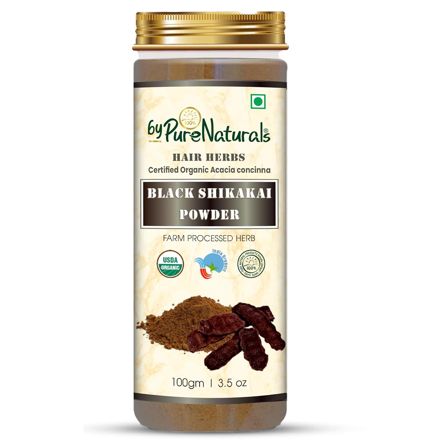 byPureNaturals Organic Black Shikakai Powder - Dista