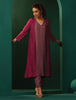 trueBrowns Maroon Light Mauve Silk Jacket Kurta Set - Distacart