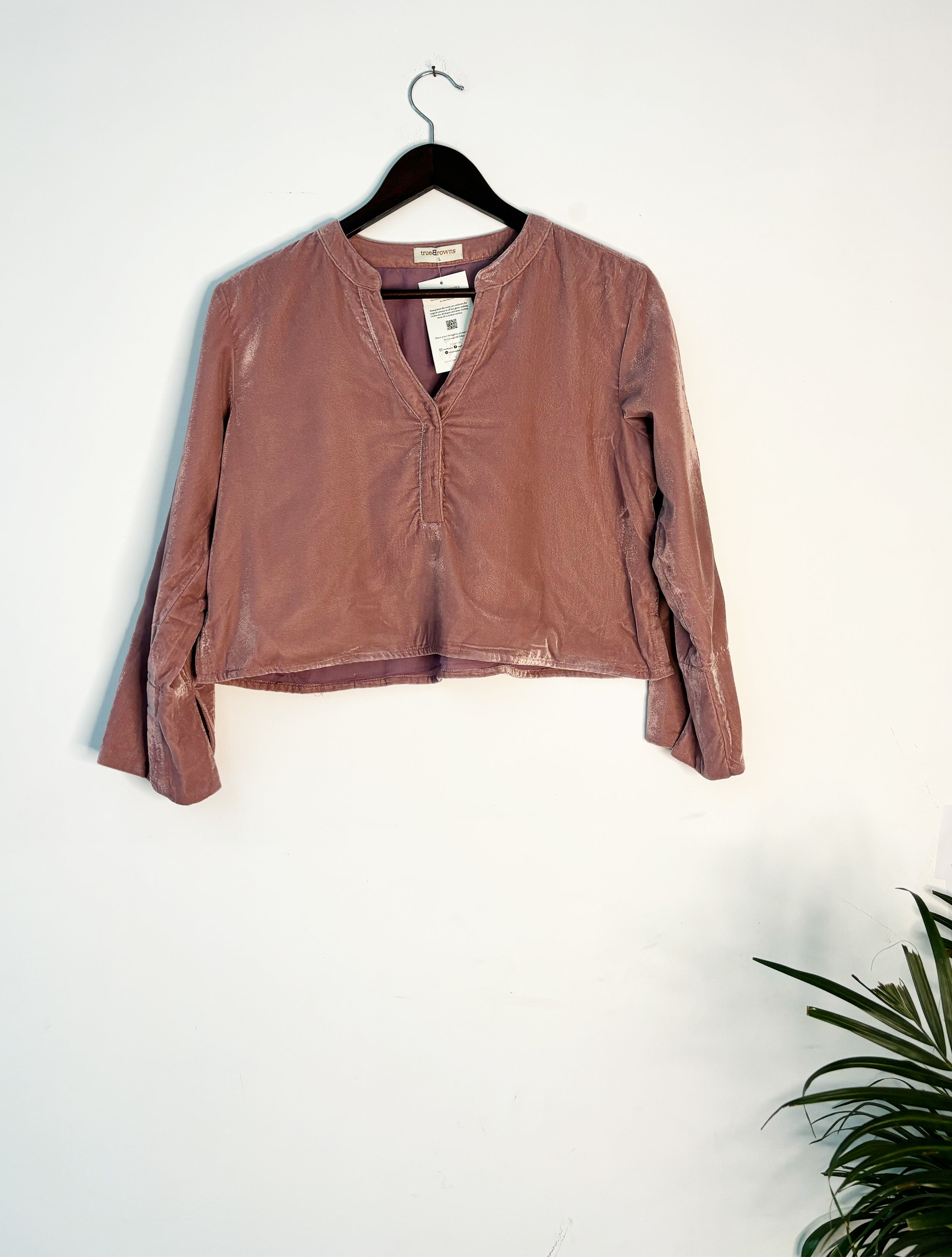 trueBrowns Pink Velvet Blouse - Distacart