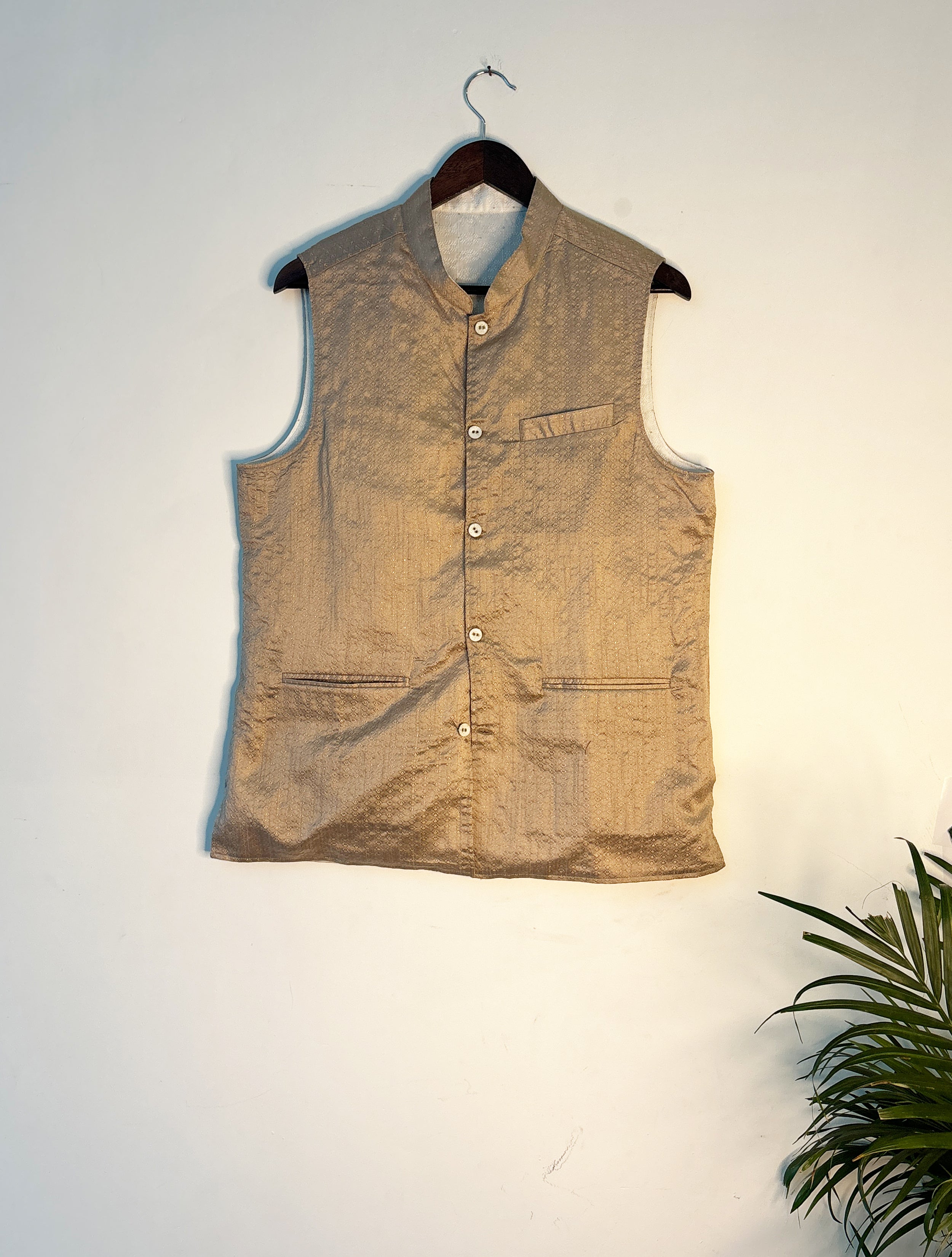 trueBrowns Beige Straight Men's Jacket - Distacart