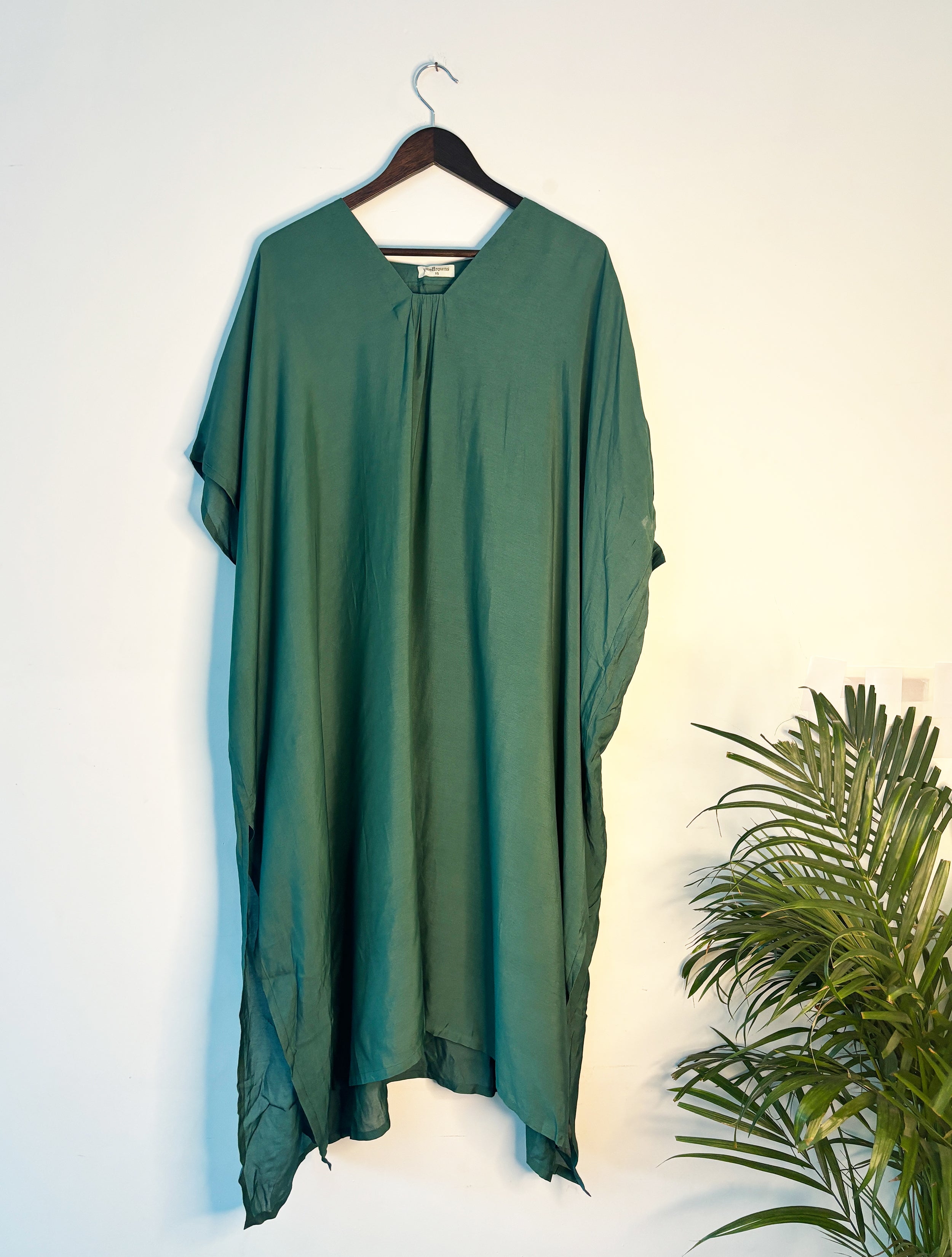 trueBrowns Green Slub Kurta - Distacart