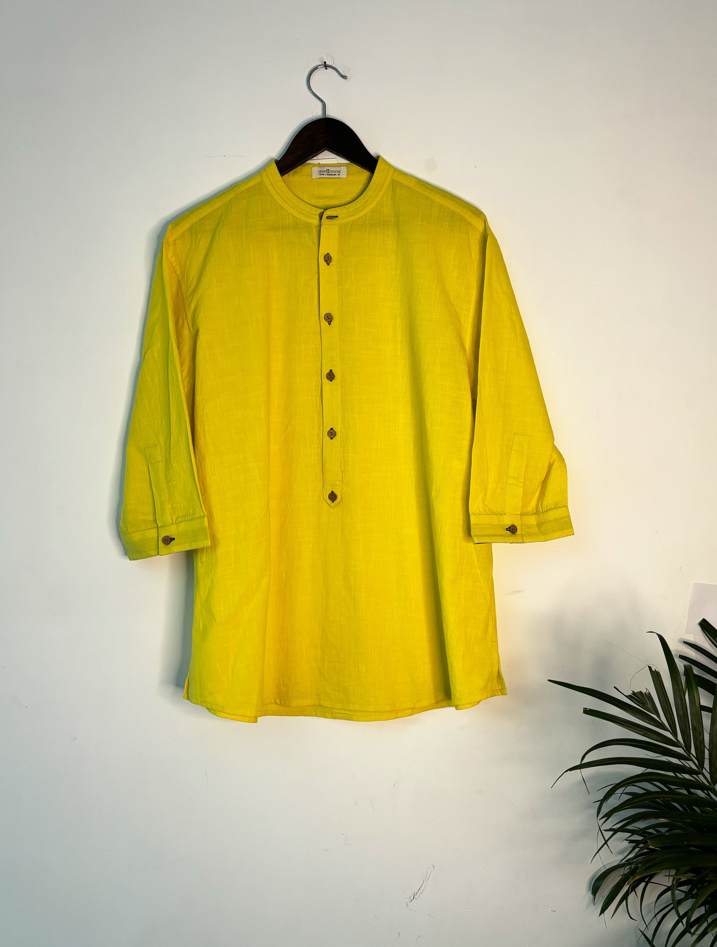trueBrowns Lime Cotton Men's Shirt - Distacart