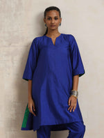 Thumbnail for trueBrowns Blue Silk Kurta Co-ord Set