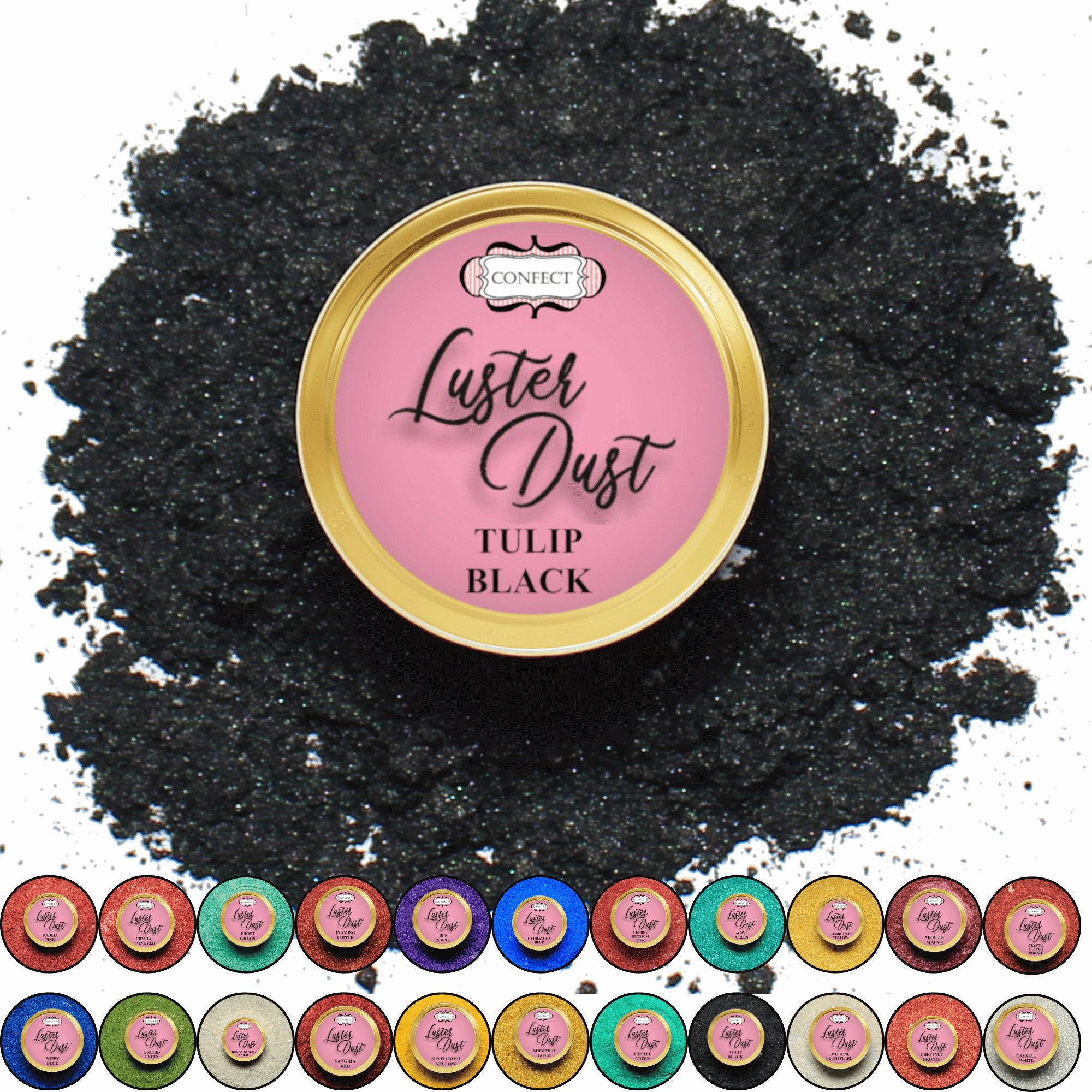 tulip black edible luster dust 5 gms