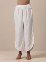 Thumbnail for trueBrowns Cotton White Textured Curve Pant - Distacart