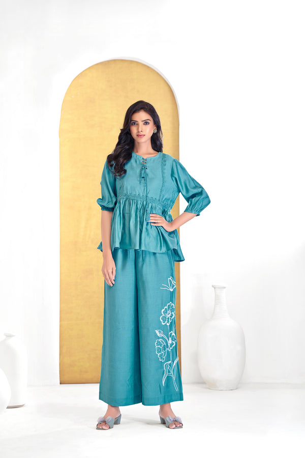 BulBul Nira Iceblue Co-Ord Set