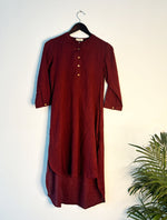 Thumbnail for trueBrowns Maroon Slub Kurta