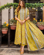 Thumbnail for NOZ2TOZ Women's Floral Printed V Neck Kurti And Pant Set With Printed Dupatta - Distacart