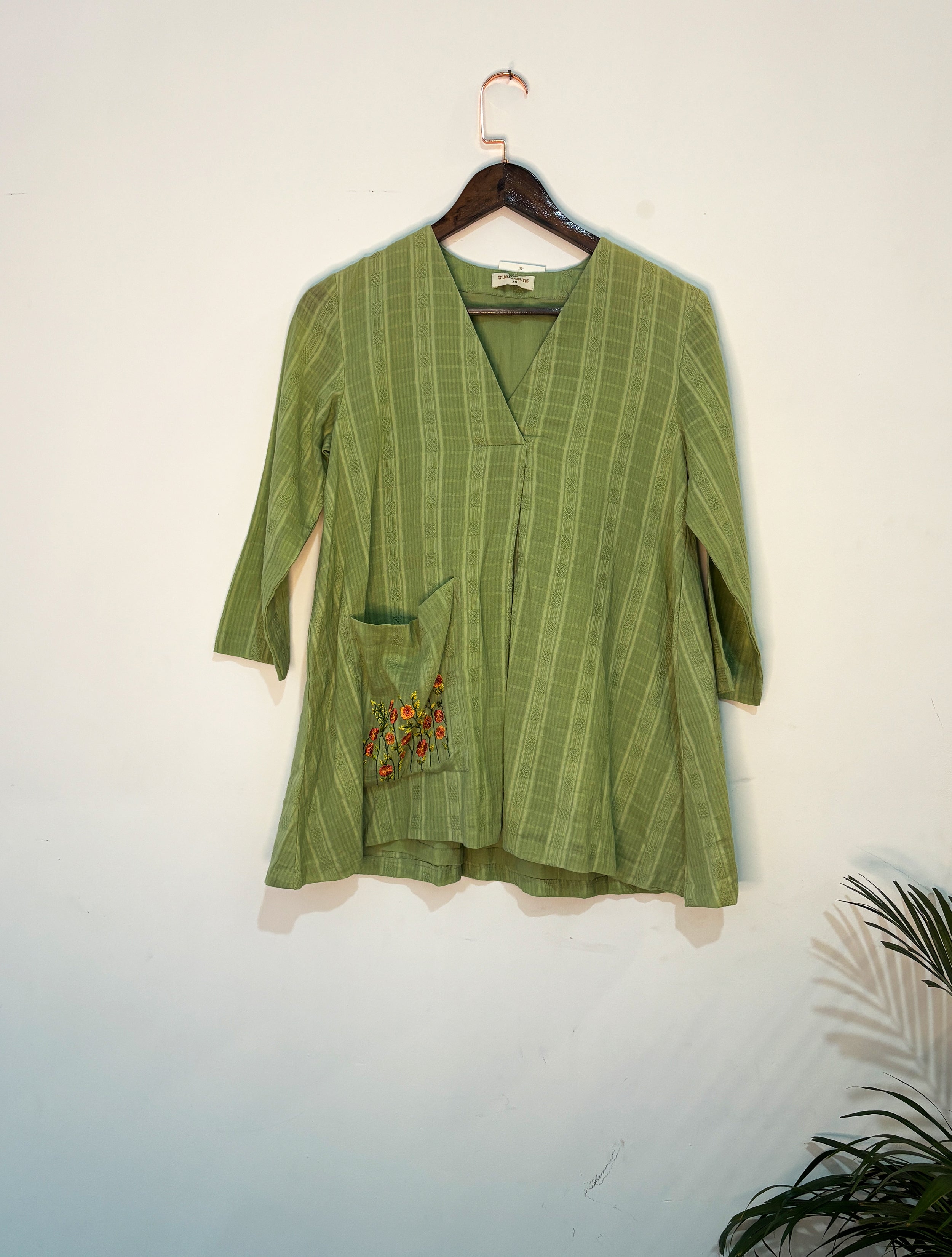 trueBrowns Light Green Check Dobby Co-ord Set - Distacart