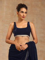 Thumbnail for trueBrowns Midnight Blue Velvet Sleeveless Blouse - Distacart
