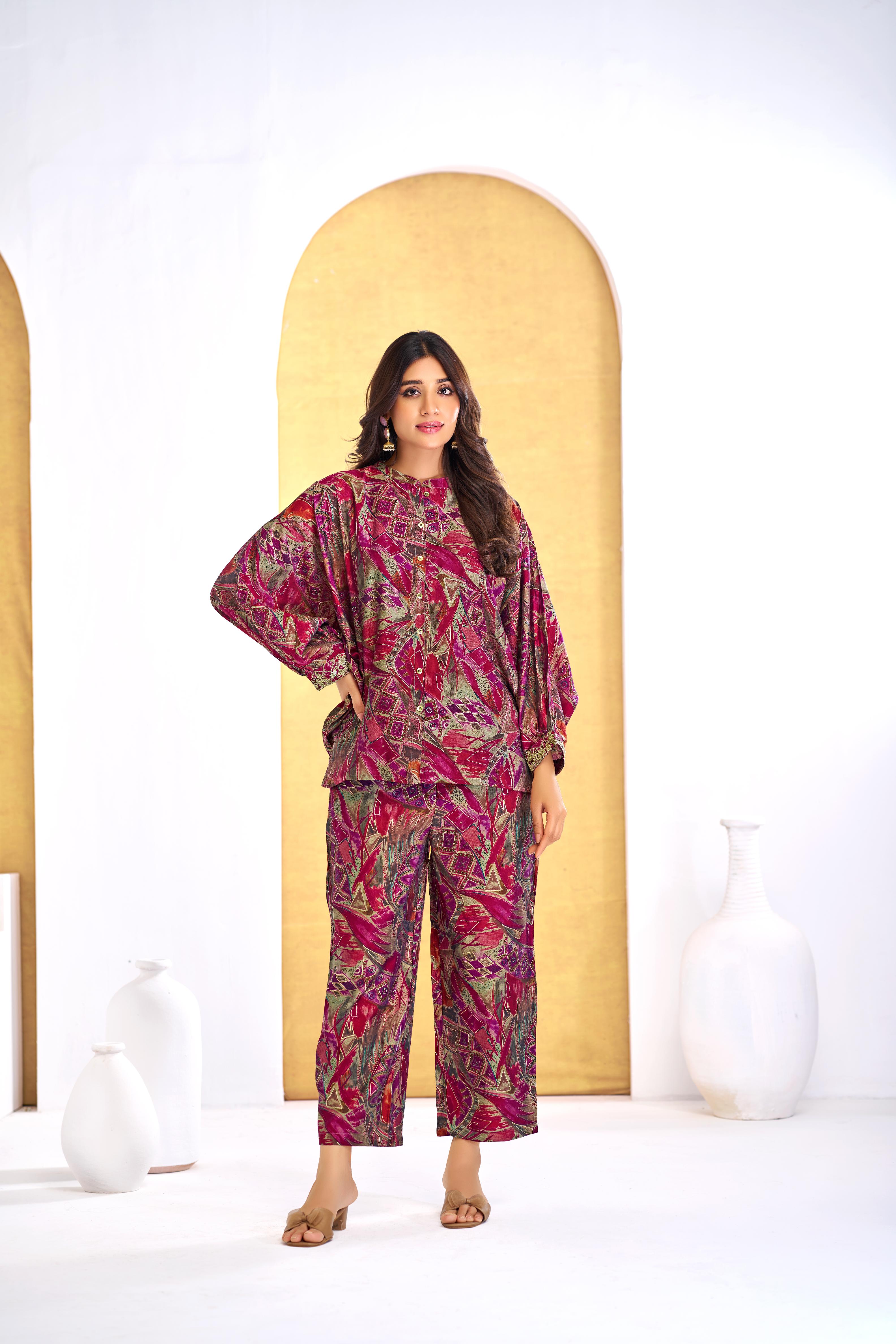 BulBul Mehzabin Red Co-Ord Set