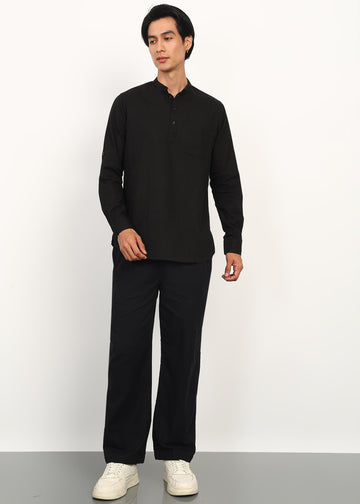 Fabmade Noir Linen Kurta Set - Distacart