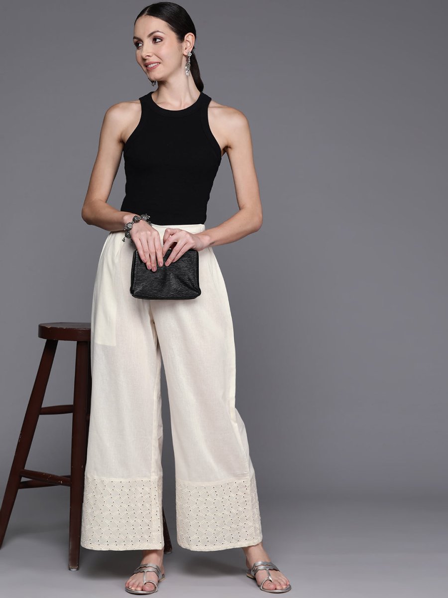 Ahalyaa Embroidered Ethnic Palazzos - Distacart