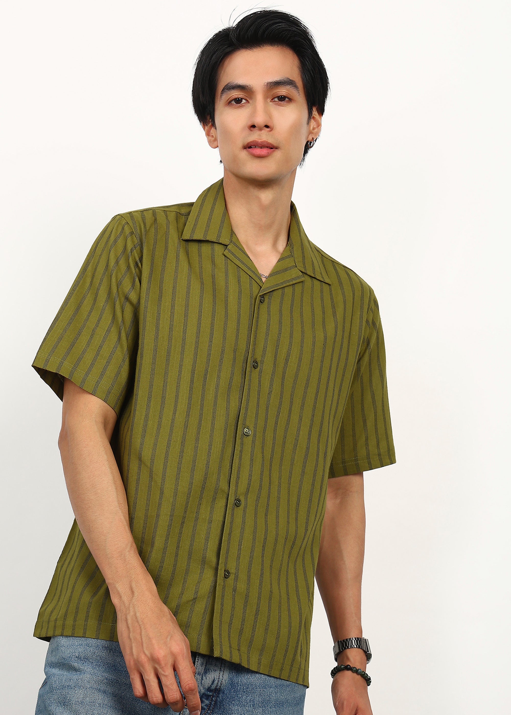 Fabmade Olive Rhythm Shirt - Distacart