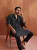 trueBrowns Men's Black Cotton Dobby Kurta - Distacart