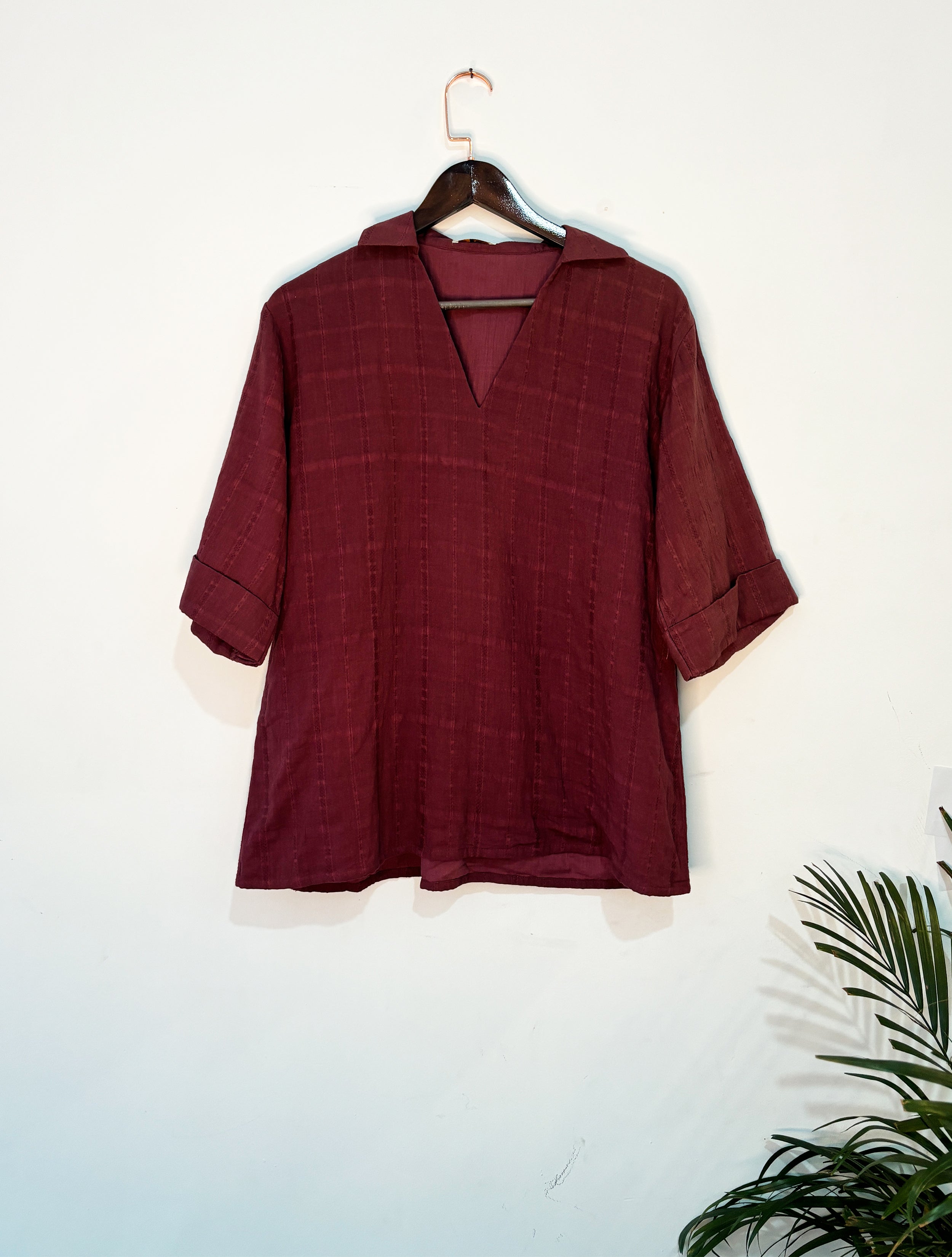 trueBrowns Purple Cotton Dobby Co-ord Set - Distacart