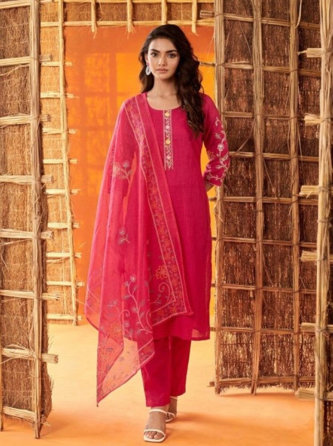 Anaita Pink Readymade Suit with Embroidery Work - Dista