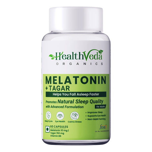 Health Veda Organics Melatonin Sleep & Relaxation Capsules - Distacart