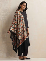 Thumbnail for trueBrowns Black Embroidered Woollen Stole