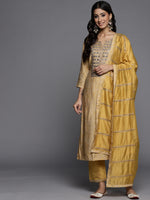 Thumbnail for Varanga Digital Printed Embroidered Kurta With Straight Pant And Embroidered Dupatta - Distacart
