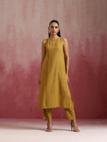 Thumbnail for trueBrowns Mustard Cotton Kurta Set - Distacart