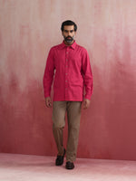 Thumbnail for trueBrowns Men's Pink Cotton Shirt