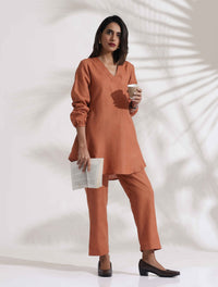 Thumbnail for trueBrowns Rust Slub Co-ord Set