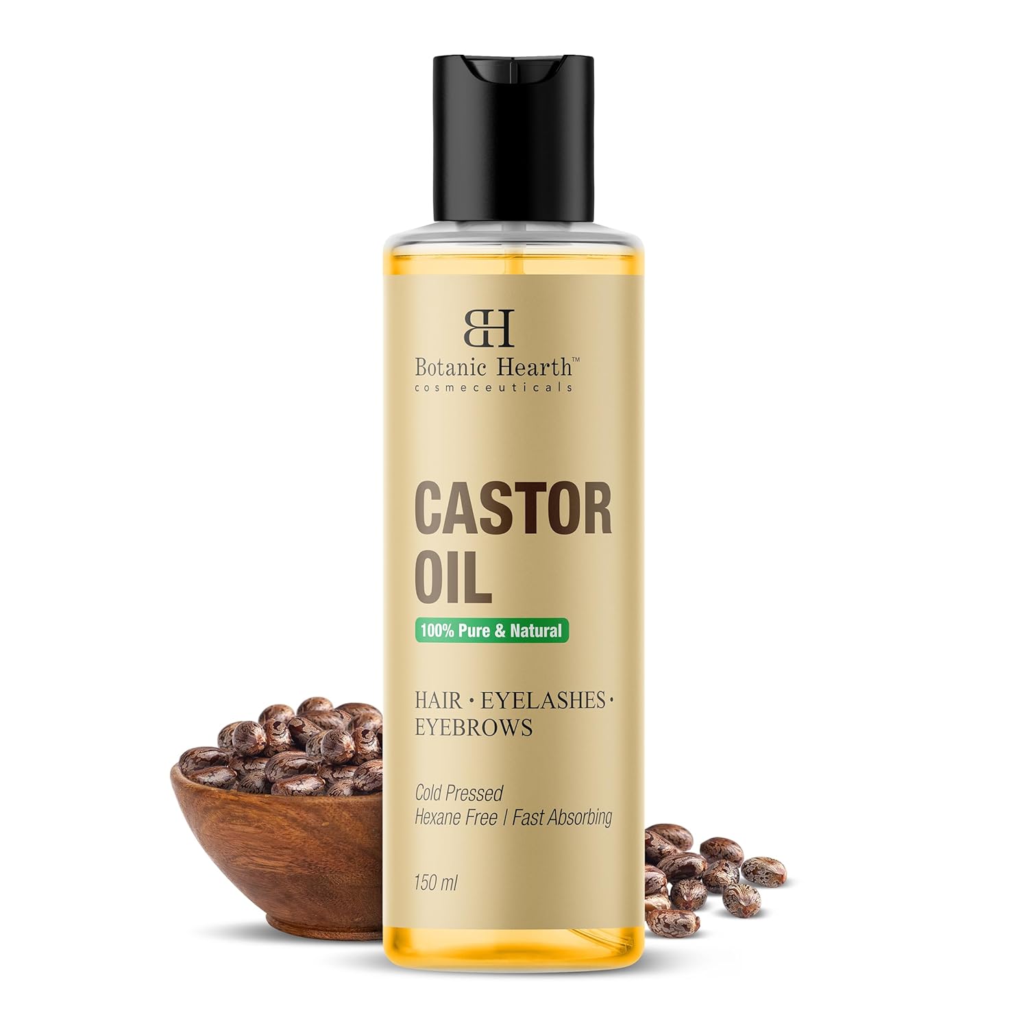 100% Pure & Natural Cold Pressed Castor Oil - Hexane Free I Fast Absorbing - Distacart
