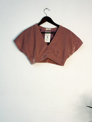 trueBrowns Light Pink Velvet Blouse - Distacart