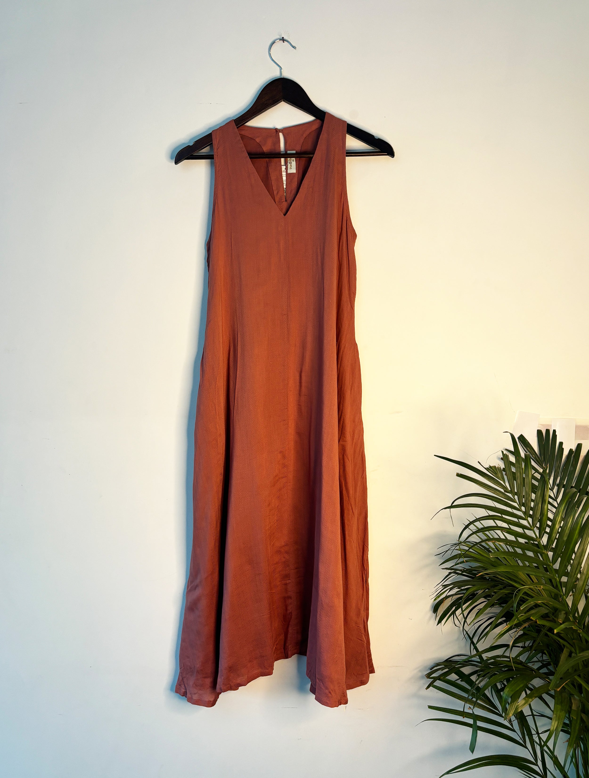 trueBrowns Orange Textured Dress - Distacart