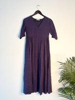 Thumbnail for trueBrowns Purple Square Dobby Dress